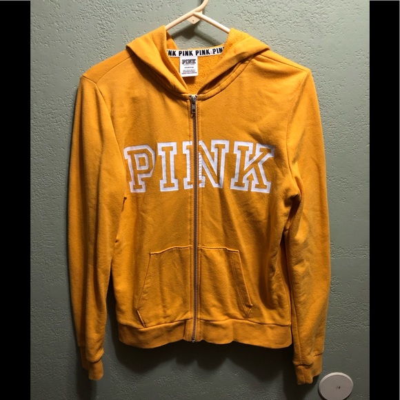Pink Victoria’s Secret Small Yellow Hoodie